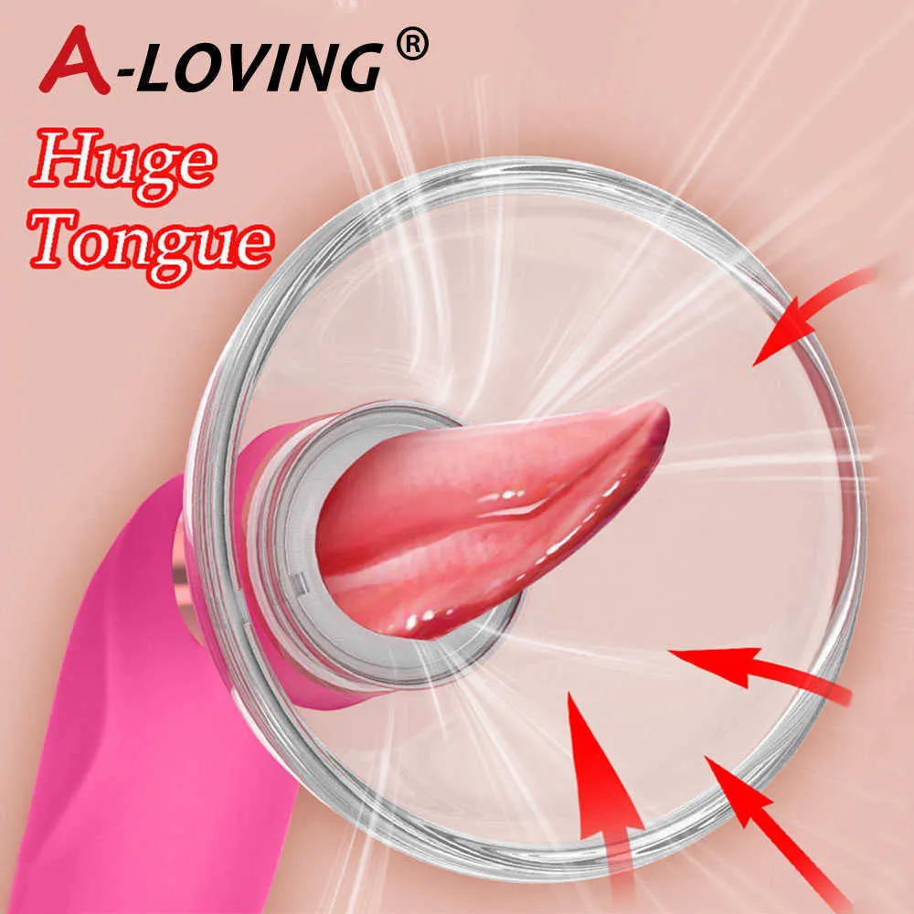 Beauty Items Tongue Licking Vibrator Nipple Sucker Clitoris Stimulator Labia Breast Inhale Enlarge Massage Vacuum Cup Pump sexy Toys for Women