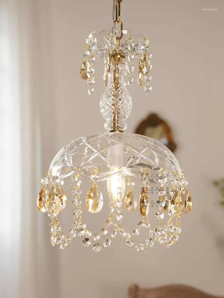 Pendant Lamps Classical Crystal Glass Chandelier Luxury Boutique High-end Retro Porch Restaurant Balcony Bedside