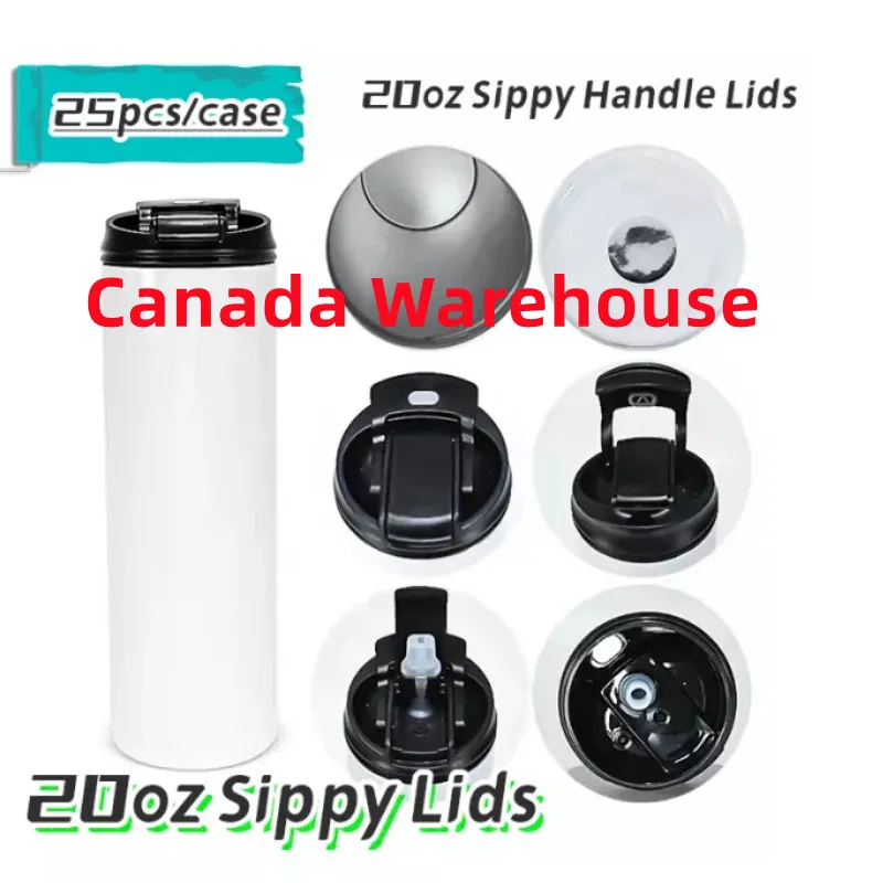 Canada Warehouse 20oz sublimacja puste kubki Sippy prosta butelka wody ze stali nierdzewnej z pokrywką 2 w 1 DIY przenośne kubki do kawy na zewnątrz B5