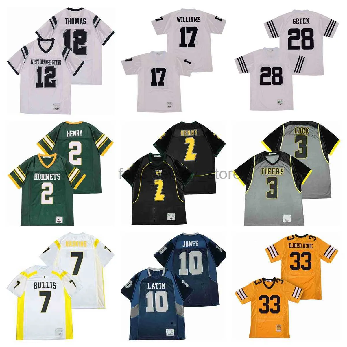 Film voetbalshirts 10 Daniel Jones 28 Darrell Green 2 Derek Henry Djordjevic 33 Amppipe17 Doug Williams 3 Drew Lock 7 Haskins 12 Thomas High School Ed Jersey