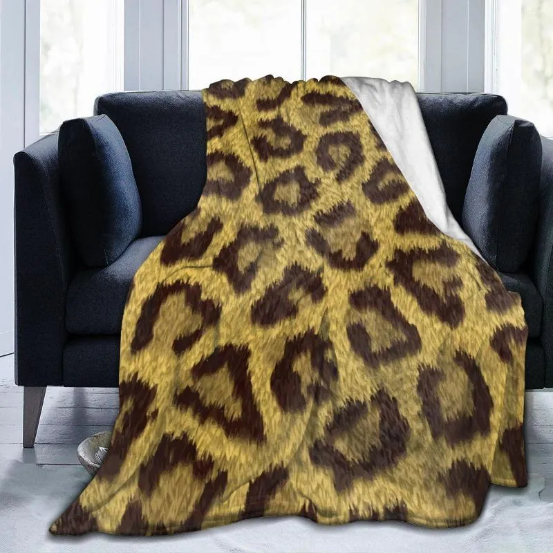 Coperte Coperta unica per amici di famiglia Macchie di leopardo Sfondo Durevole Super morbido Comodo per il regalo di casa