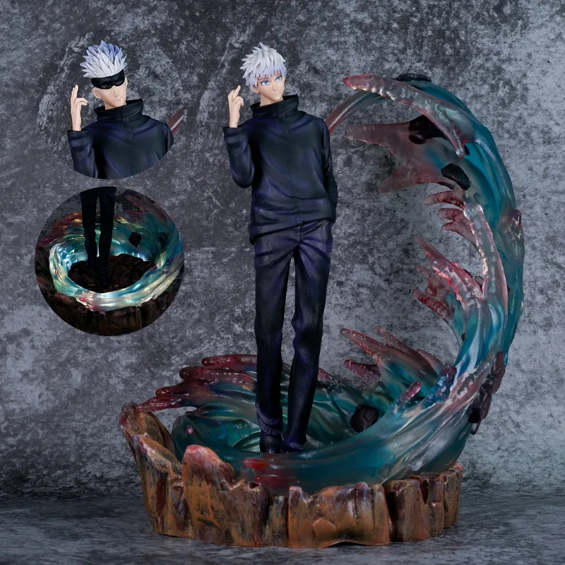 Новинка игры аниме Jujutsu Kaisen Gojo Satoru фигура GK Model 31 см рождественский подарок для детей с двойной головкой Скульптура светящаяся игрушка