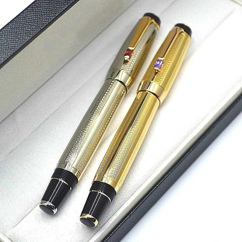 Top Hoge kwaliteit Bohemies Zwarte Rollerballpen Classic Vulpennen Schrijvend kantoor schoolgerief met Diamant en Serienummer op Clip