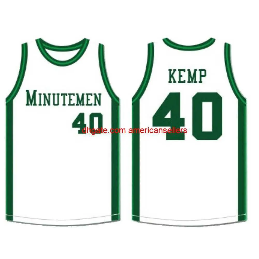 Throwback Shawn Kemp # 40 High School Basketball Jersey White Sewn Custom S-5XL