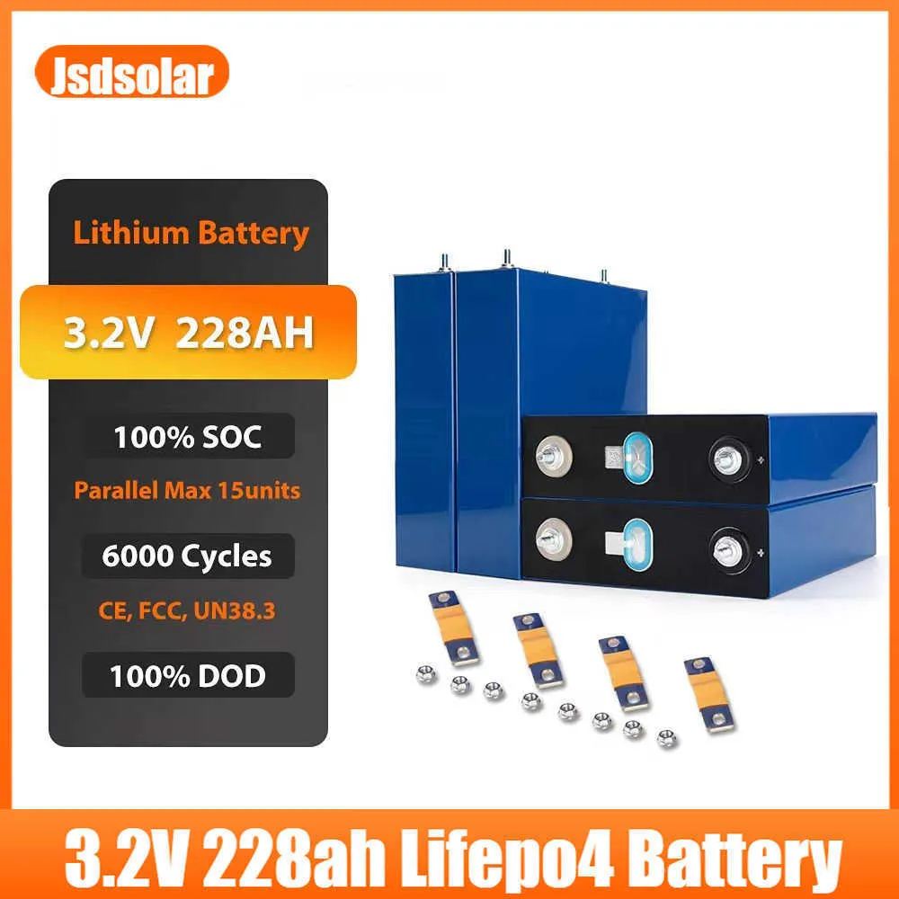 Jsdsolar Grade A 3.2V CATL Lifepo4 230Ah 12V Batterie Rechargeable Lithium Fer Phosphate Prismatique Solaire EU US TAX FREE