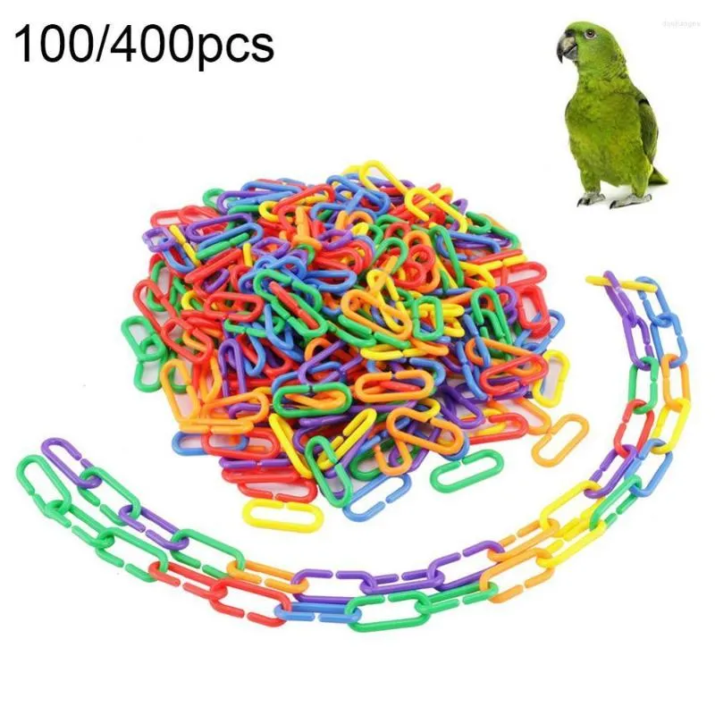Altre forniture per uccelli 100/400 pezzi resistente al morso pappagallo parrocchetto C-clip ganci catena giocattoli da masticare colorato squisito piccolo giocattolo di intrattenimento