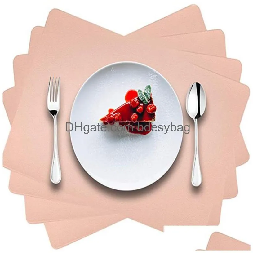 table placemat tableware mat pad faux pu leather placemat heat insulation pad waterproof stain resistant placemats