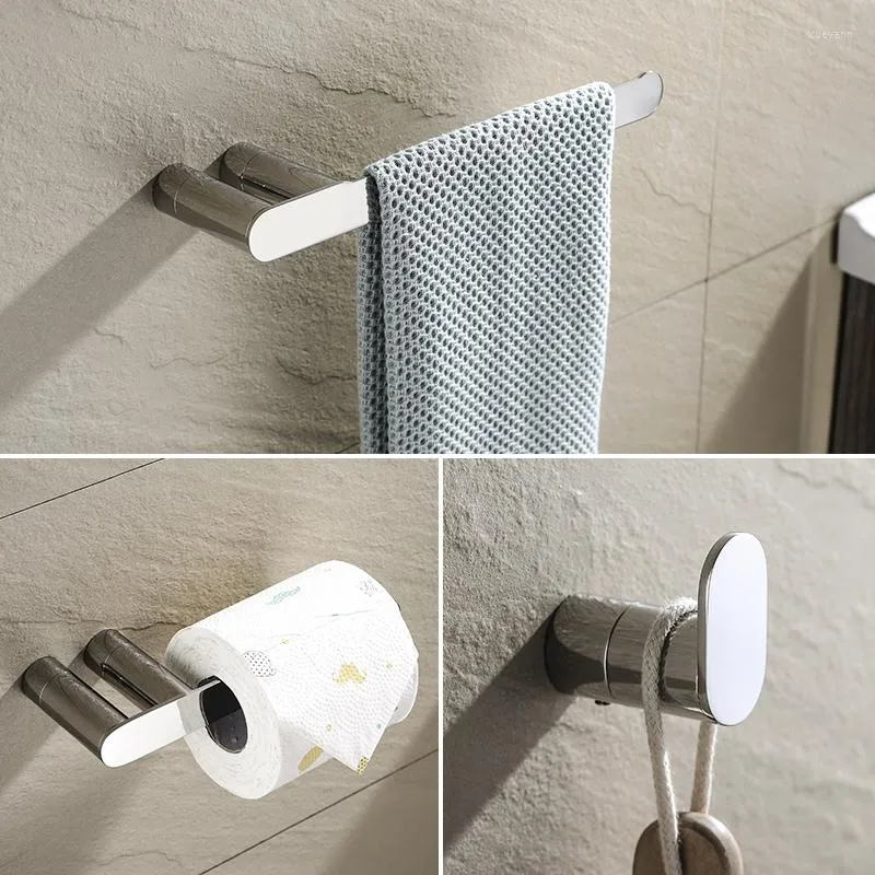 Juego de accesorios de baño Acero inoxidable 304 Accesorios de baño Herrajes Barra de toalla pulida Anillo Soporte de papel Gancho para bata