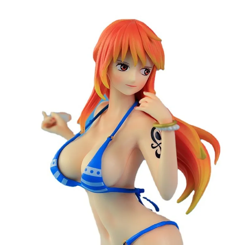 Nyhetsspel anime en bit nami surfing action figur sexig 33 cm staty gk modell figurer leksaker jul presentsamlare dekorationer