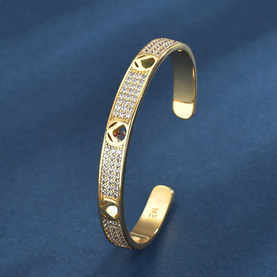 Bracelets de créateurs Classique F Bracelet Zircon Incrusté Super Flash Bracelet