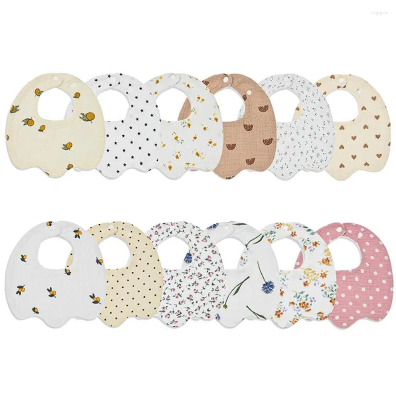 Accessoires pour cheveux, bavoirs en coton pour bébé, réglables, Double face, imprimé, serviette de salive, articles pour tout-petits, écharpe en tissu, cadeau de douche