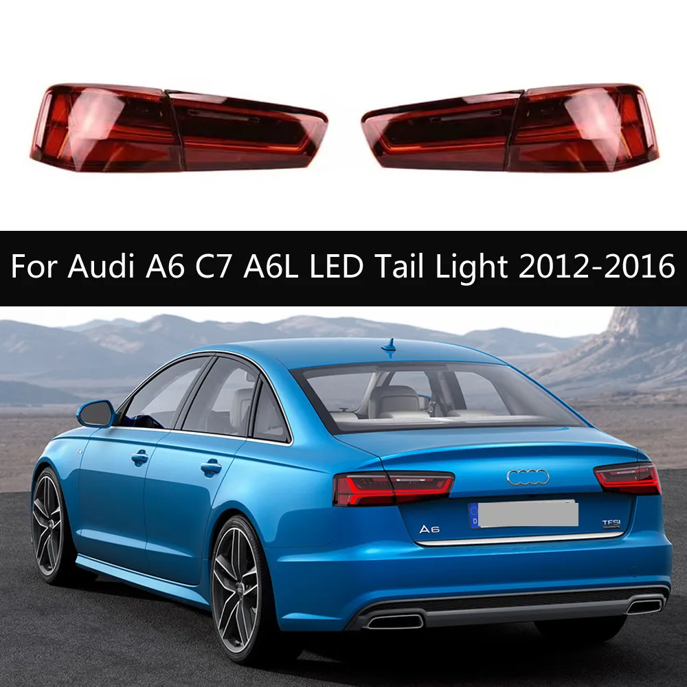 CAR TAILLIGHTS 회전 신호 어셈블리 포그 리버스 주차 조명 아우디 A6 C7 A6L LED 테일 라이트 리어 램프