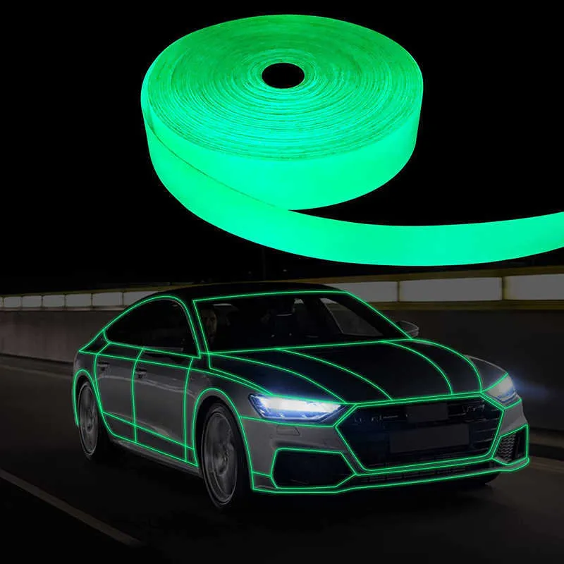 3 Meters Fluorescent DIY Anti-collision Sticker Warning Luminous Strip for Car Stairs Wall Reflective Tape Stickers Styling