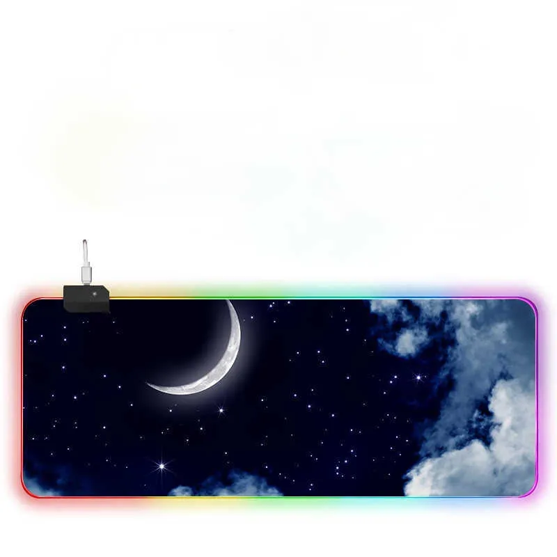 Большой RGB Mouse Pad XXL Gaming Pad светодиодная лауза Mause Gamer Copy Moon Carpet Big PC Desk Mat с подсветкой