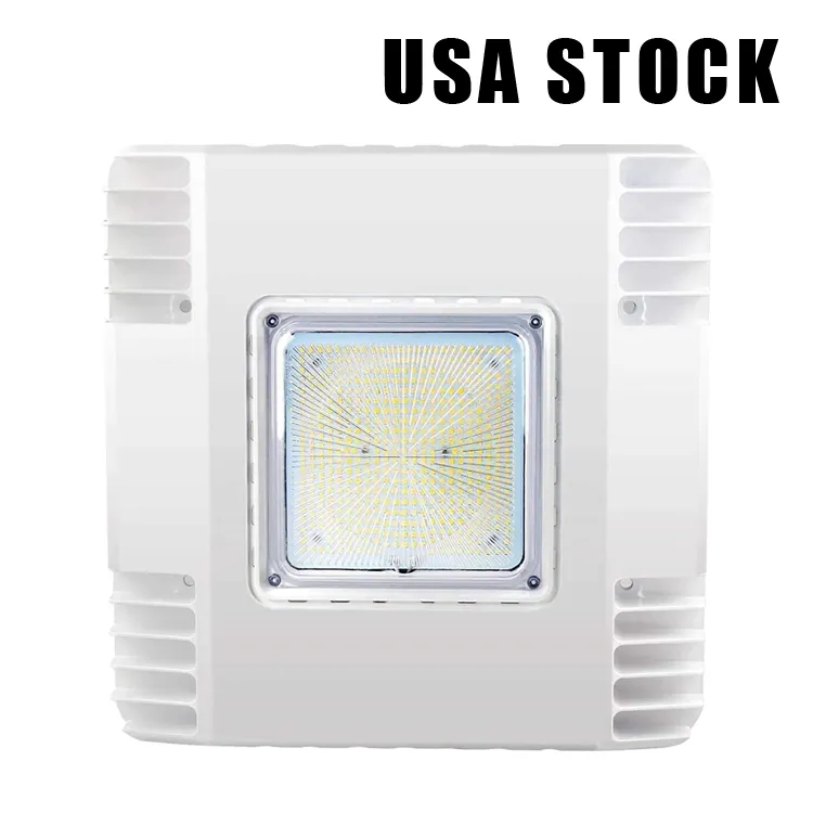 Luzes de dossel de LED holofotes para postos de gasolina Garagens de armazém de estacionamento iluminação de baía IP66 110-277V 5500K 150 W