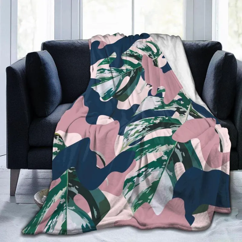 Blankets Soft Warm Fleece Blanket Leaf Camouflage Winter Sofa Throw 3 Size Light Thin Mechanical Wash Flannel