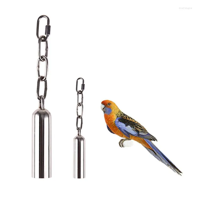 Other Bird Supplies Stainless Steel Pet Toys Parrot Hanging Bell Cage Bite Toy Squirrel Birds Swing Stand Bells