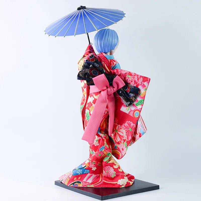 Gry nowatorskie 51 cm Reazero Exquipite Kimono Rem Big Anime Figurines Yoshitoku Dolls Fnex REM Japońskie Doll Doll Model Figure Toys