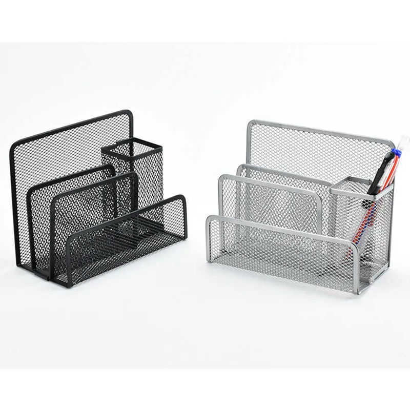 Mesh Desk Organizer File Storage Folder Holder Rack Metal Paper Tray Office Stationery Supplies Accessories