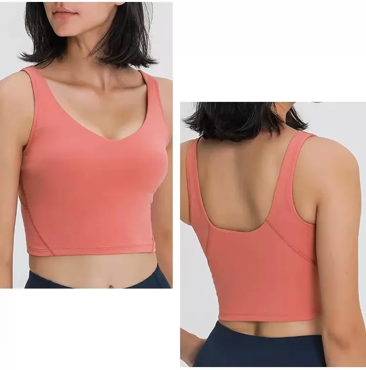 Novos trajes de ioga de secagem rápida uback ali gn tops de fitness acolchoados tops femininos colete sólido tipo náilon esportes de treino com almofadas removíveis