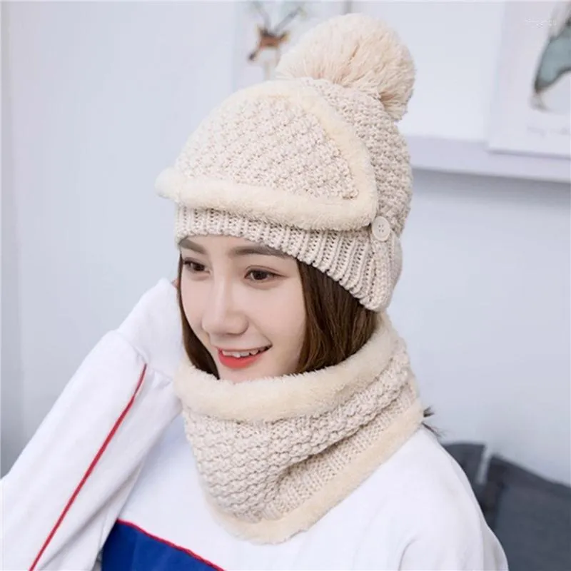 Hats Scarves Sets Brand Winter Knitted Beanies Women Thicken Warm Beanie Skullies Hat Female Knit Bonnet Caps Outdoor