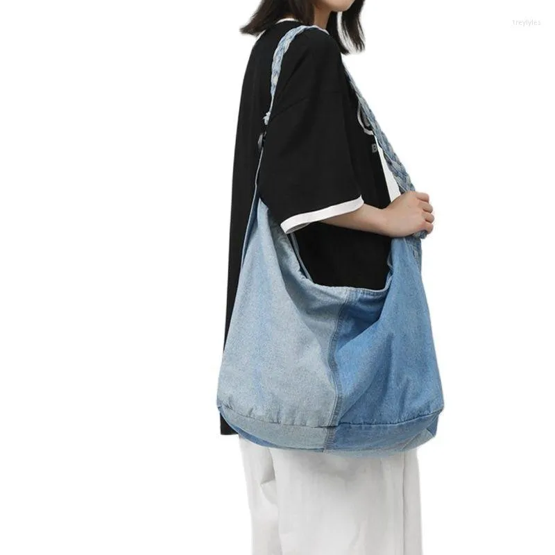 Bolsas noturnas 2022 Mulheres Patchwork Denim ombre