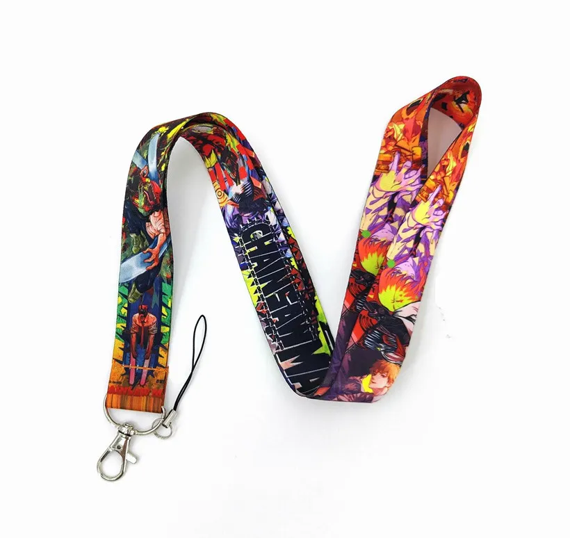 Designer Keychain Anime Chainsaw Man Lanyards voor sleuteltelefoonsleutels ID Card Diy Neck Riem Hang touw lanyard voor fans