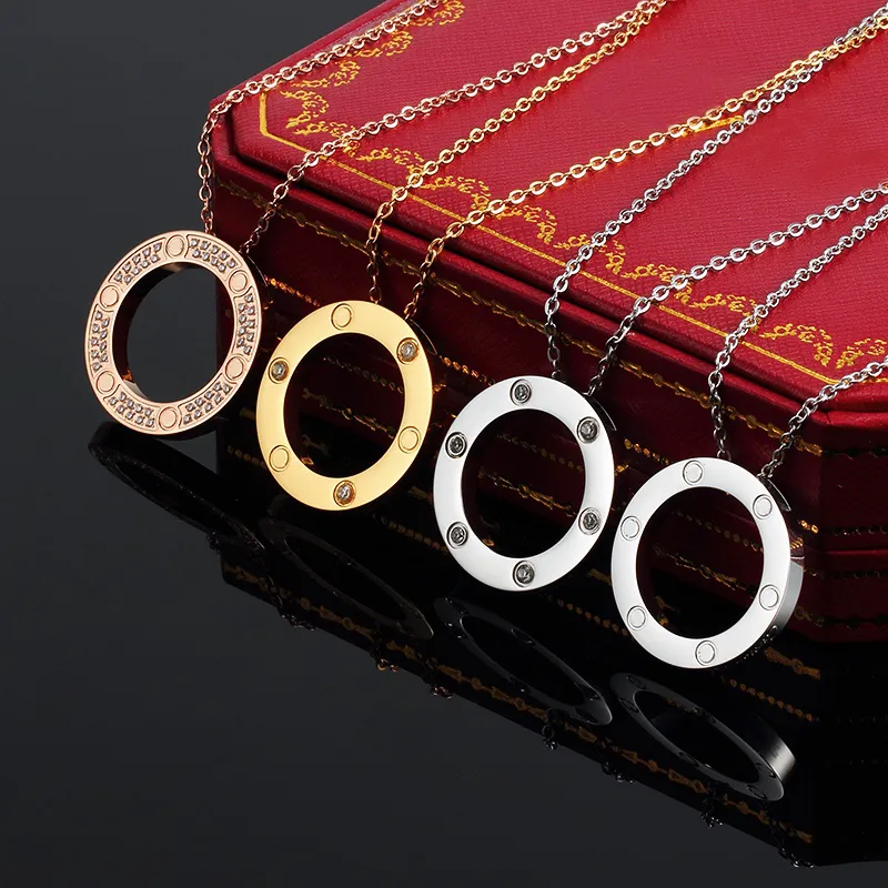 Männer- und Frauenliebe Anhänger Halskette Modedesigner Titanium Stahl Halskette Valentinstag Geschenk Luxus Jewlery