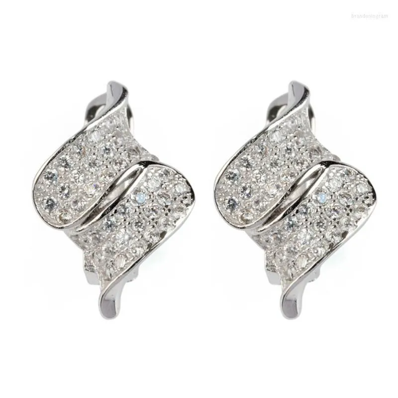 Stud Earrings SHUNXUNZE Luxury Markdown Sale Bohemia Engagement For Women Explosion Models White Cubic Zirconia Rhodium Plated R3238