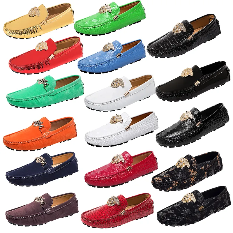 men luxury fashion party nightclub Designer dress soft leather brogue shoes bullock shoe Women's shoes Loafers Moccasins Driving Shoes