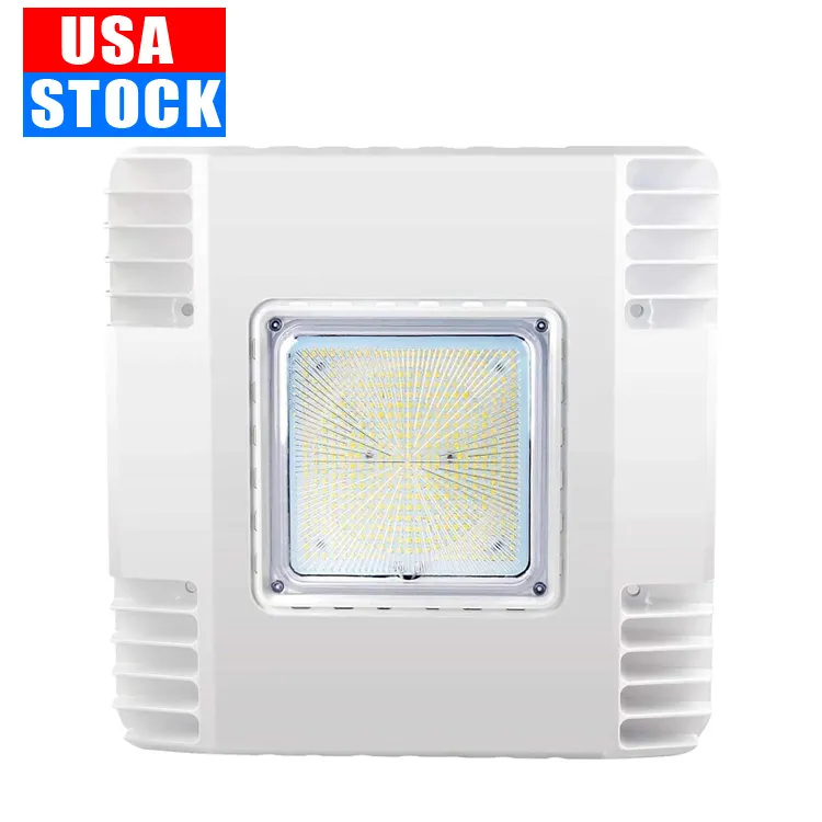 LED Flying Direct 150W Proiettori Lampada da soffitto a baldacchino Ultra efficiente da incasso a montaggio superficiale Stazione di servizio High Bay Lampada per posto auto coperto o garage Lampada 110-277 V Stock USA