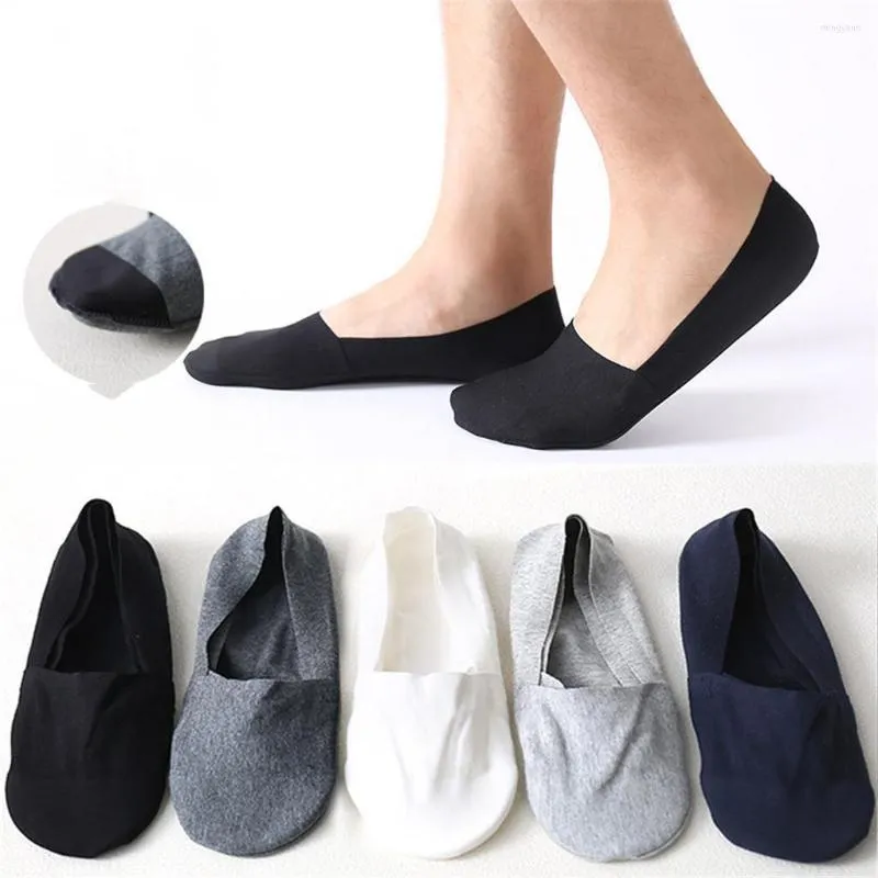 Herrensocken 1 Paar Sommer 360-Grad-Silikon rutschfeste unsichtbare männliche Boot-Baumwolle Japanischer flacher Mund Meias