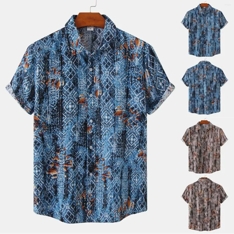 Casual shirts voor heren Stijlvolle print Hawaiian Aloha Men 2022 Zomer Summer Korte mouw Beach Mens Holiday Party Vakantie Vrouw kleding