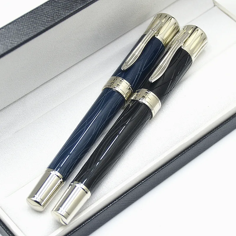 Limited Writer edition Mark Twain Roller ball pen High quality Writing Ballpoint pens Black Blue Wine Red resin engrave texture office school supplies 0068/8000