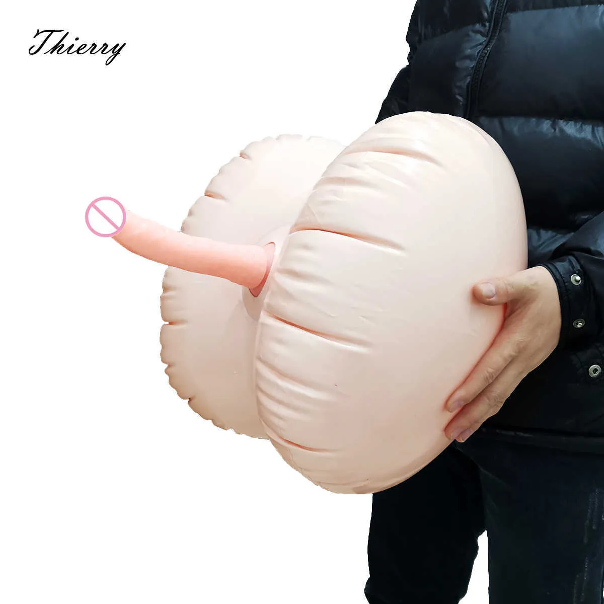 Skönhetsartiklar Thierry Uppblåsbar sexig stol med dildo Hållbar spräng King Cock Rider Rocker Ball Erotic Toy For Women Men Cushion Seat