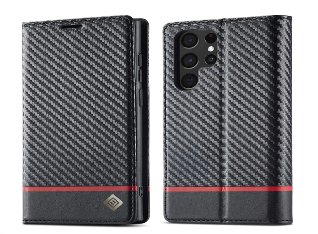 Luxury Magnetic Cell phpne cases Carbon Fiber Leather Phone Case for SAMSUNG A53 A13 note20 A22 S22 S21FE wallet case flip cover6760243