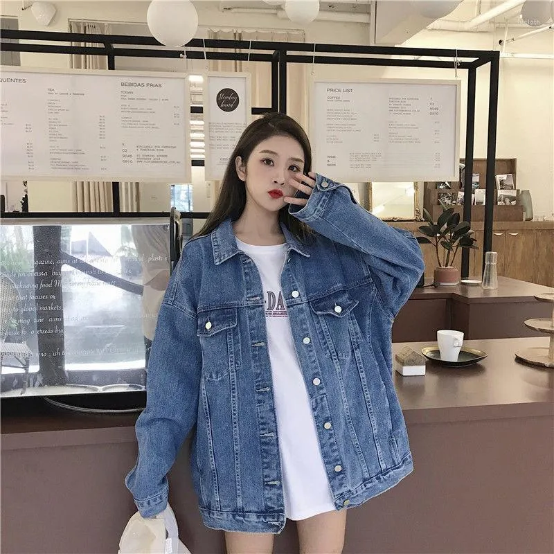 Femmes Vestes Femmes Vintage Denim Veste Coréenne Printemps De Base Jeans Manteau Femme Automne Femme Lâche Harajuku Vêtements Dames Survêtement G1182