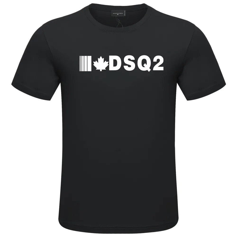 DSQ2 katoen twill stof heren t-shirt korte mouwen zomer gepersonaliseerde mode alle katoen casual print halve mouw