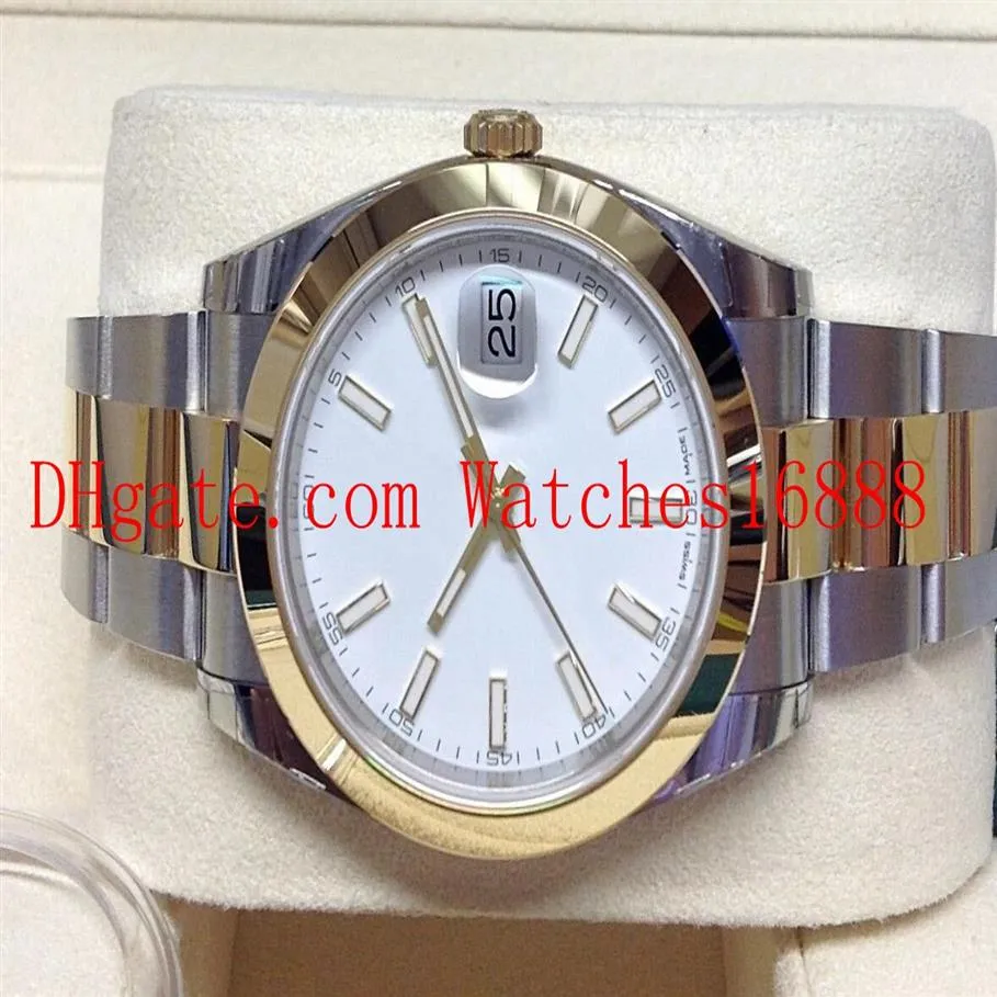 Heren pols Watche Datejust 41mm 126303 BI Color Men's Automatische machines Kijk witte wijzerplaat roestvrij staal en geel goud M286s