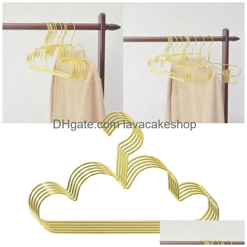 Hangers Racks For Clothes Baby Kid Non Slip Metal Golden Cloud