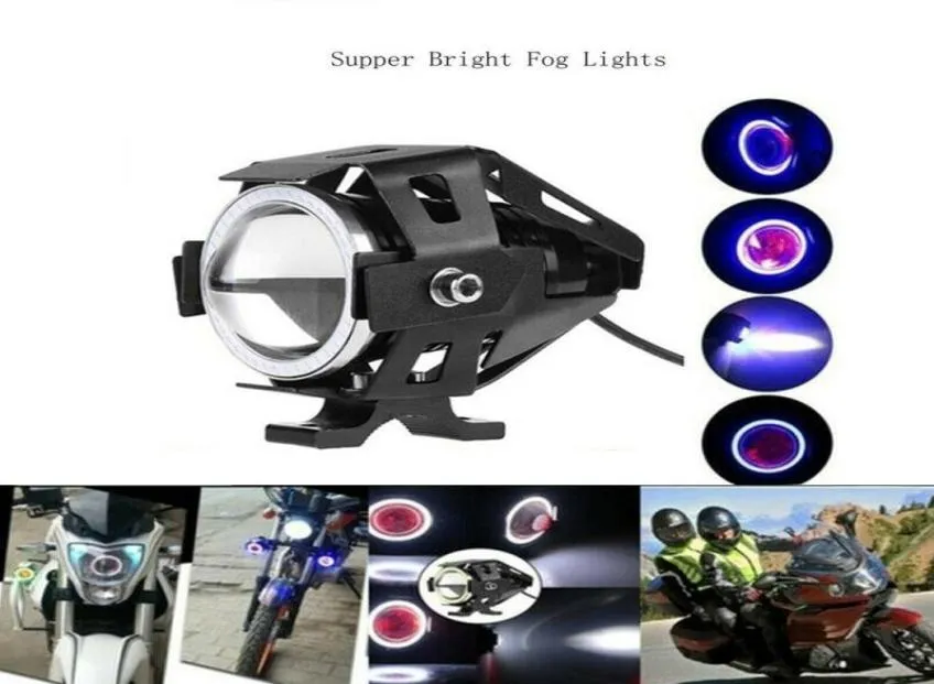125W Motorcykelstrålkastare med Switch Motorbike Auxiliary Spotlight U7 LED Motor Driving Strobe Flashing DRL Lights For ATV UTV T2310236