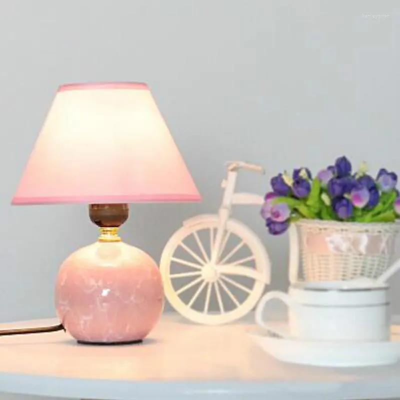 Table Lamps Nordic Minimalist Ceramic Lamp Children's Room Little Girl Pink Cute Princess Bedroom Bedside LB12126