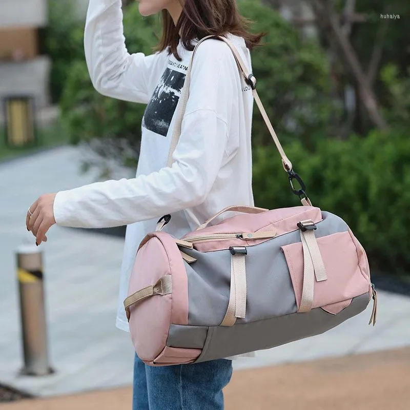 Duffel Bags Pink Green Путешествие для дам большие туристические сумки Женщины Повседневная портативная ручная багаж