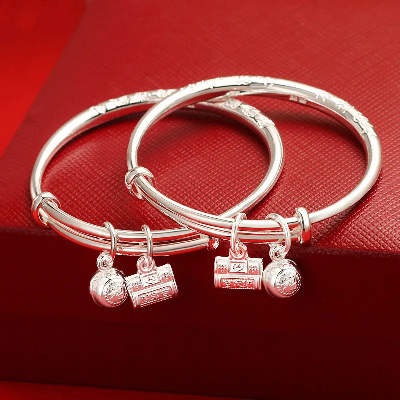 Sterling Silver Baby Bangle with Bells Hypoallergenic Adjustable Infant  Bracelet, Perfect Birthday Gift