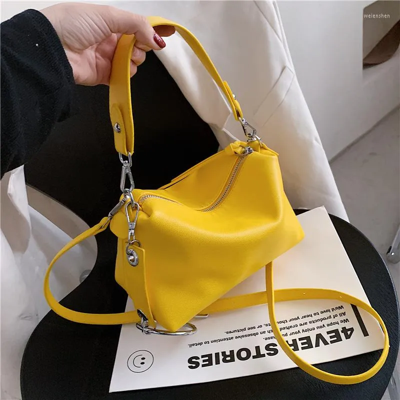 Bolsos de noche Hobos, bolso de hombro Vintage de cuero PU para mujer, bolso de mano 2022, cinturón ancho de diseñador, bolsos de mensajero con cadena para mujer, bolsos de mano