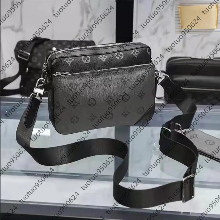 Men and Women Fashion Casual Shoulder Bags TRIO 3 Piece Sets Pouches Long Wallets Small Wallet Crossbody bags Cosmetic Bag Briefcase GGs Louiseity 1
