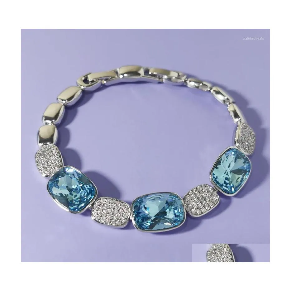 Bedelarmbanden trending sieraden vrouwen armband met Oostenrijkse kristal luxueuze geometrische xu bangle meisje polsaccessoires Bijoux dr dhxsa