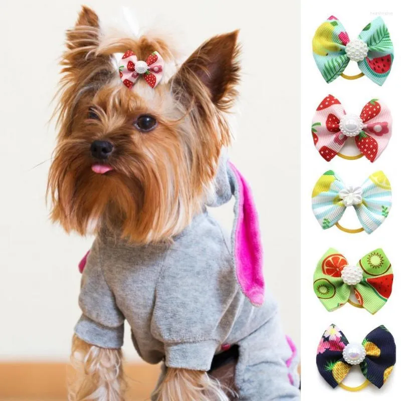 Odzież dla psów losowe 30pcs Petwear Pielęgnowanie Piękna pałąk na głowę Bowknot dla psów koty liny liny