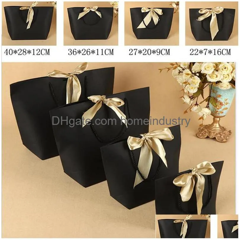 Packing Bags Paper Gift With Handles Shop Package Bag For Birthday Wedding Celebration Present Wrap 5 Colors Drop Delivery Office Sc Dhwmz
