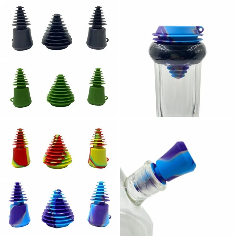 3In1 Pipa ad acqua colorata Bong Fumatori Kit tappo in silicone Rig petroliferi Paglia Pulizia Sigillo Titolare Sigaretta Narghilè Filtro Tappo di copertura della bottiglia di vetro Anello di chiusura portatile